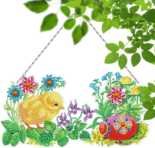 Miniatura 9 de glueckind Kit de arte de diamantes de Pascua, kit de perforación de diamantes de bricolaje, decoraciones de Pascua, decoraciones colgantes de Pascua