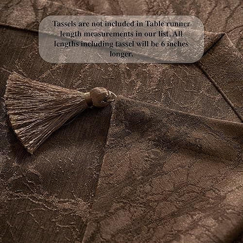 Miniatura 6 de Camino de mesa decorativo de 14 x 36 pulgadas, camino de mesa moderno para cocina, bodas, interiores y exteriores, camino de mesa moderno (marrón,
