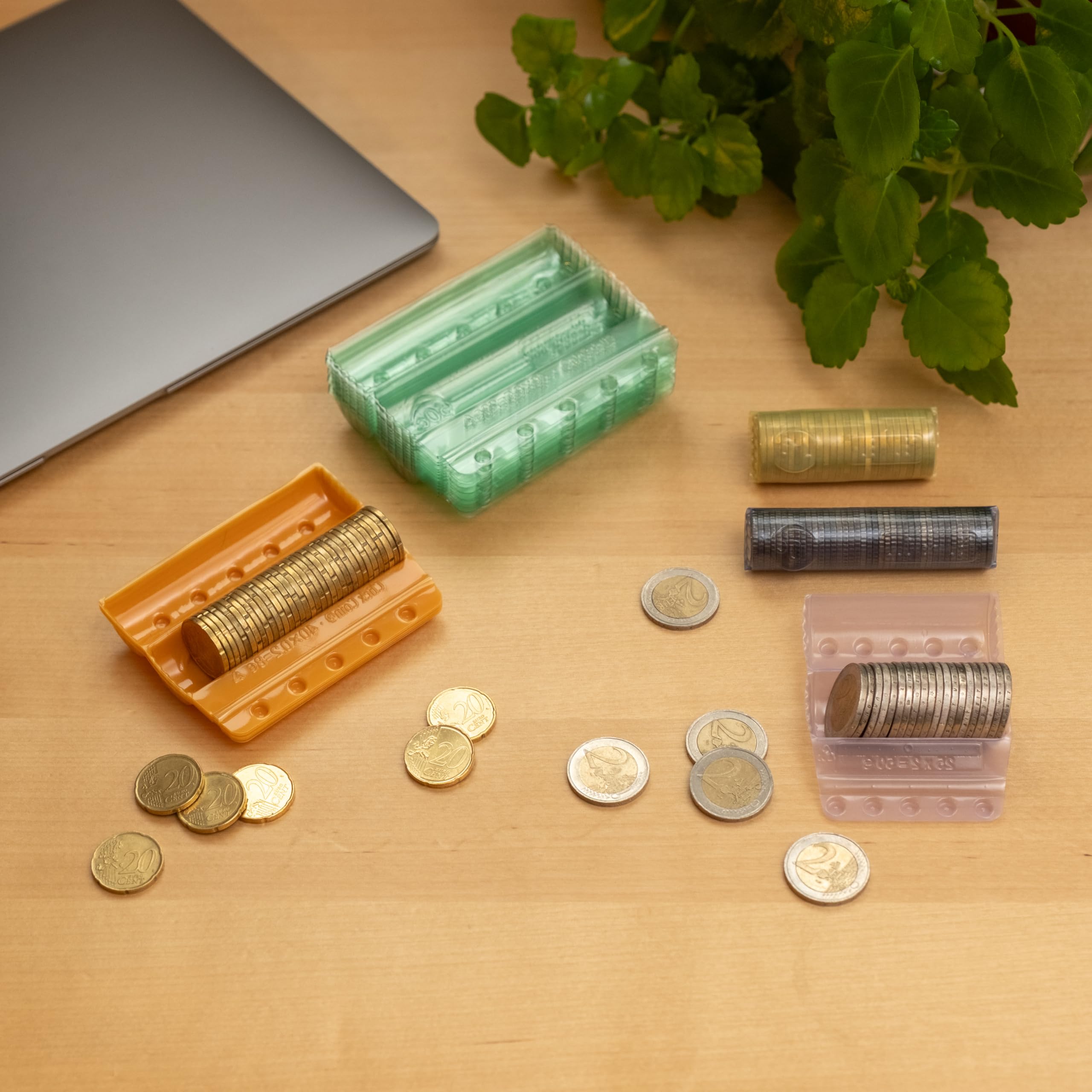 Clasificador de Monedas Pack 160 y 100 Unidades Organizador Funda Céntimos Euros 2 CENT