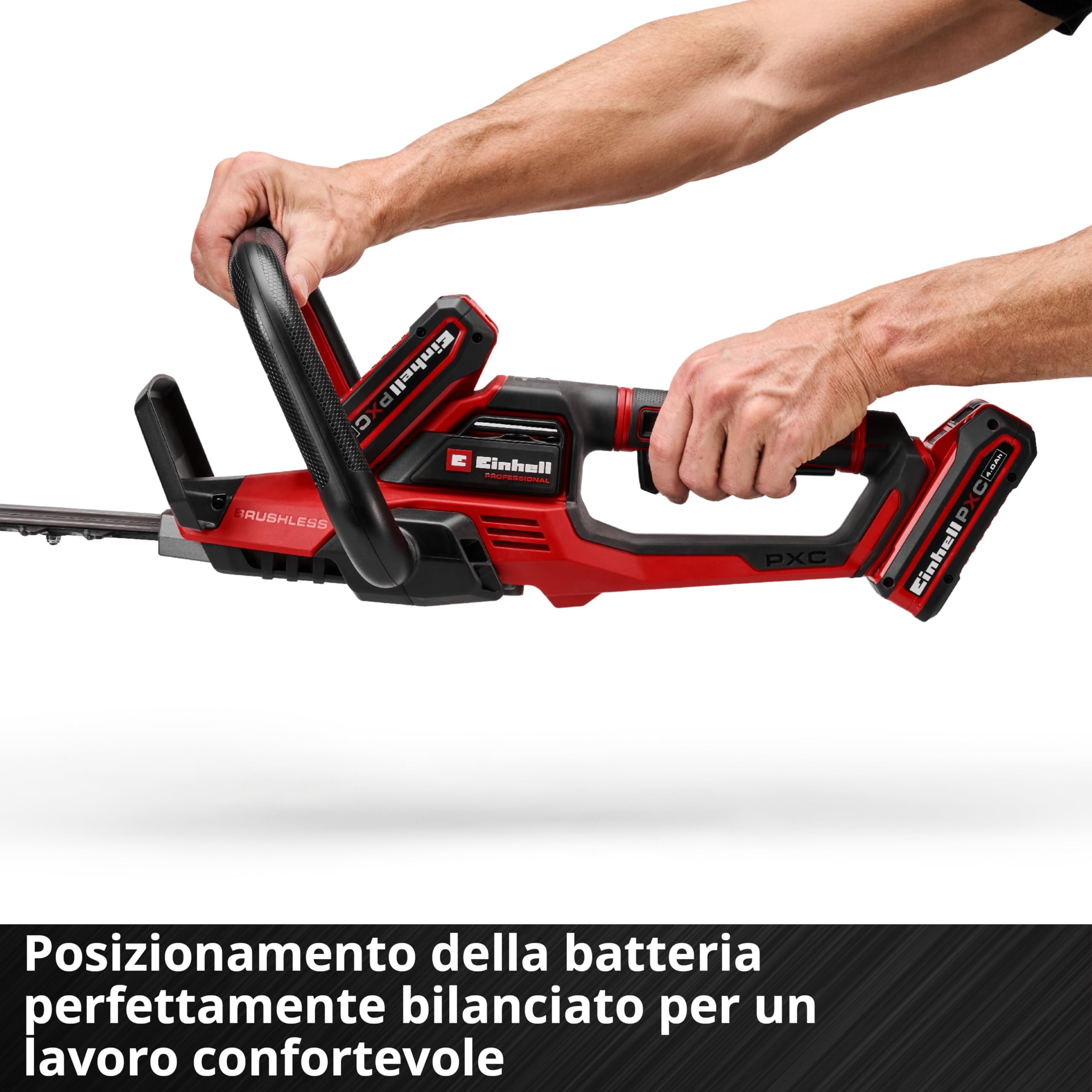 Einhell Professional Tagliasiepi a batteria GP-CH 36/65 Li BL-Solo Power X-Change (36 V, lunghezza di taglio 65 cm, distanza tra i denti 30 mm, Brushless, sistema antibloccaggio, senza batteria)