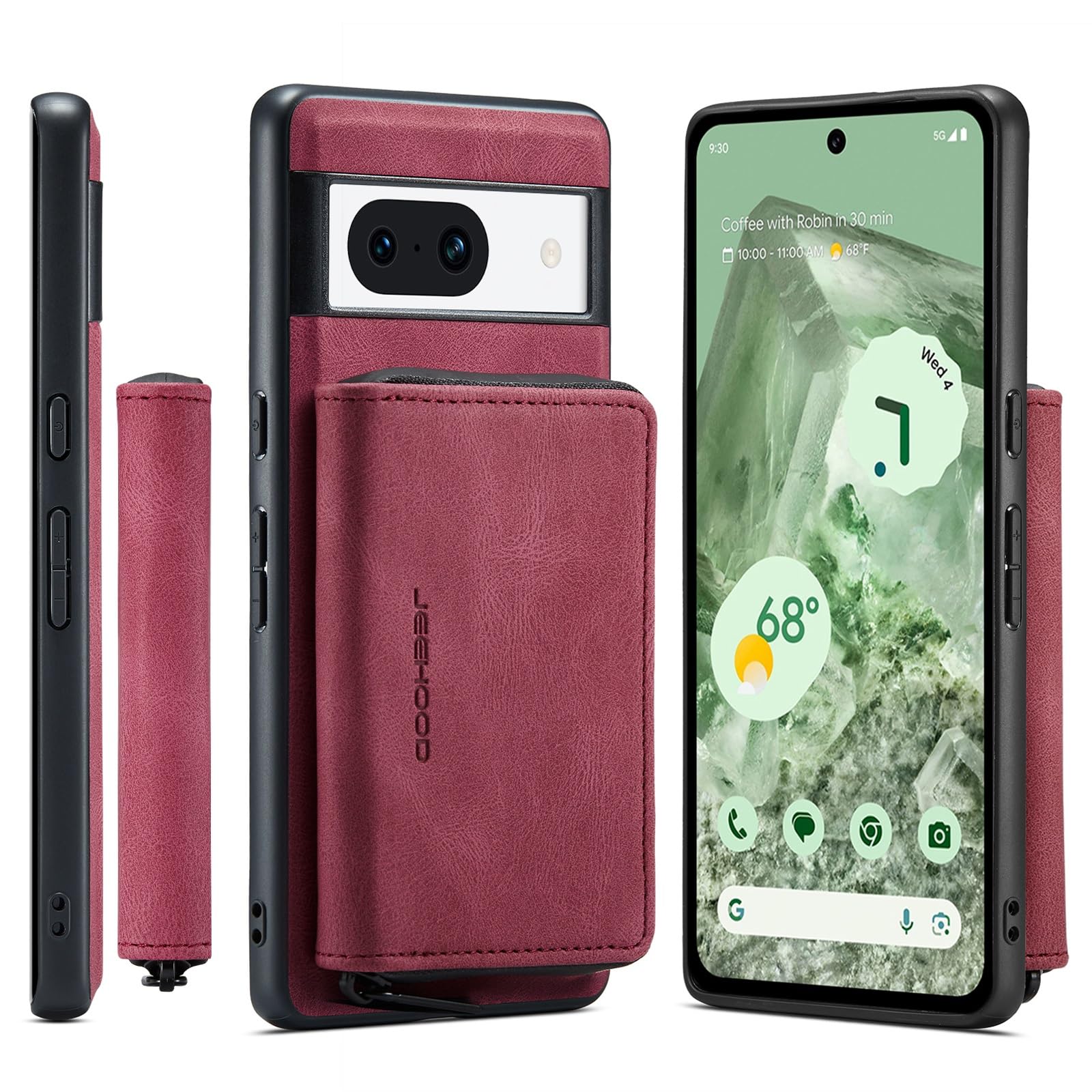 Coque Google Pixel 8a étui portefeuille cuir amovible - 8