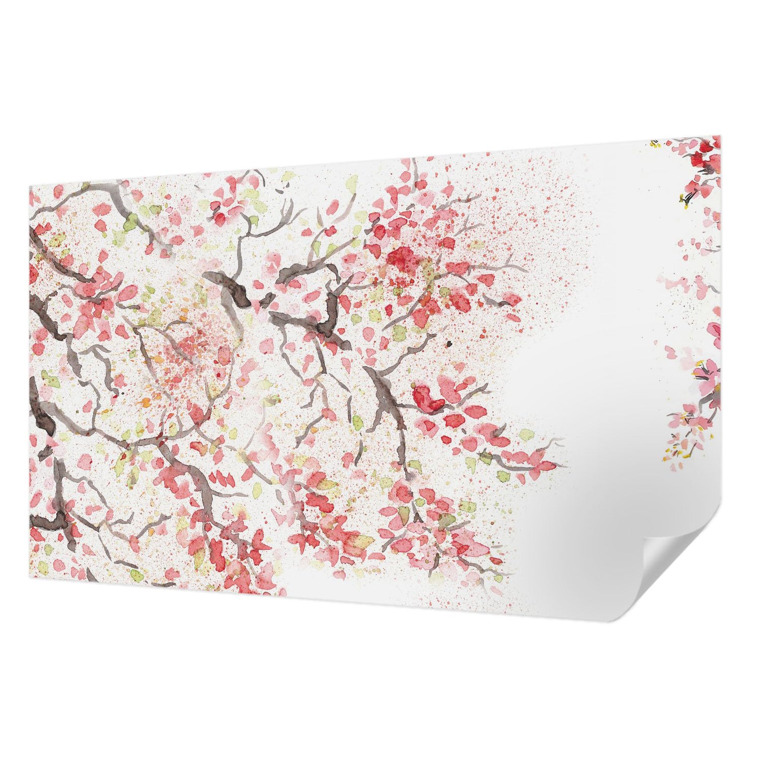 Papier peint auto-adhésif branches fleuries 416x254 cm Tulup pour salon
