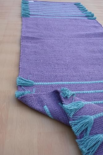 Miniatura 5 de Jaipur art & Rugs - Tapete de yoga de algodón orgánico, ecológico, tejido a mano, antideslizante y grueso (0.945 x 2.835 x 0.197 in) para fitness