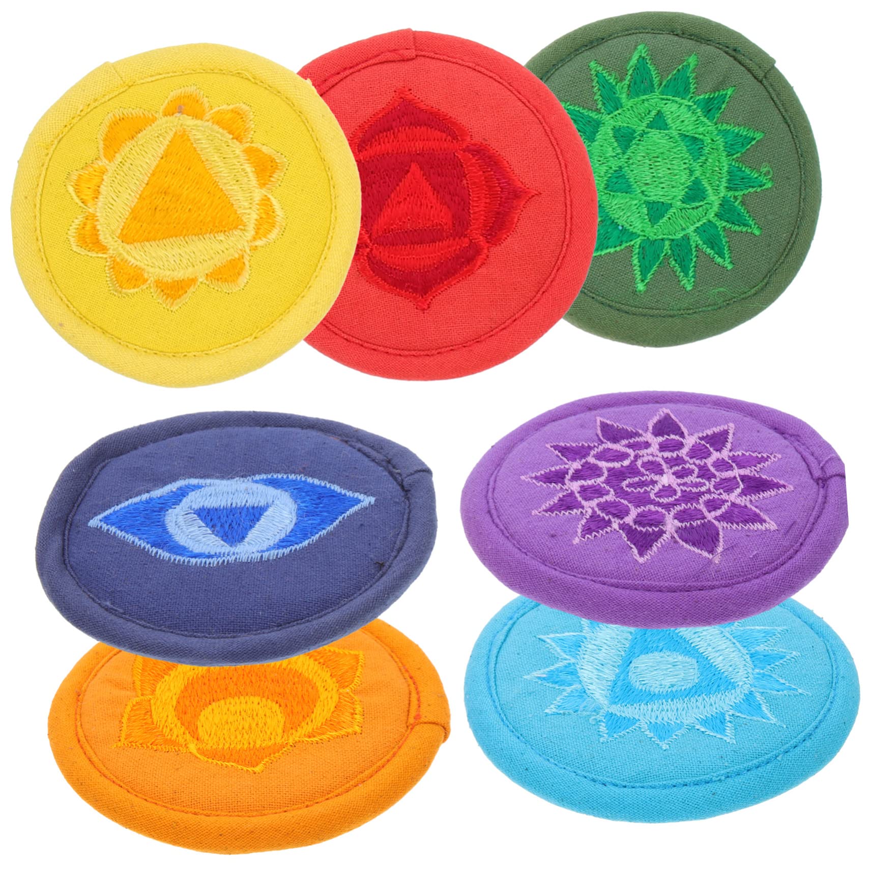 Toyvian Coussin Pour Bol Chantant Tibétain Brodé Lot De 7 Coussins De Protection Pour Bol De Prière Support Compact Pour Et Yoga