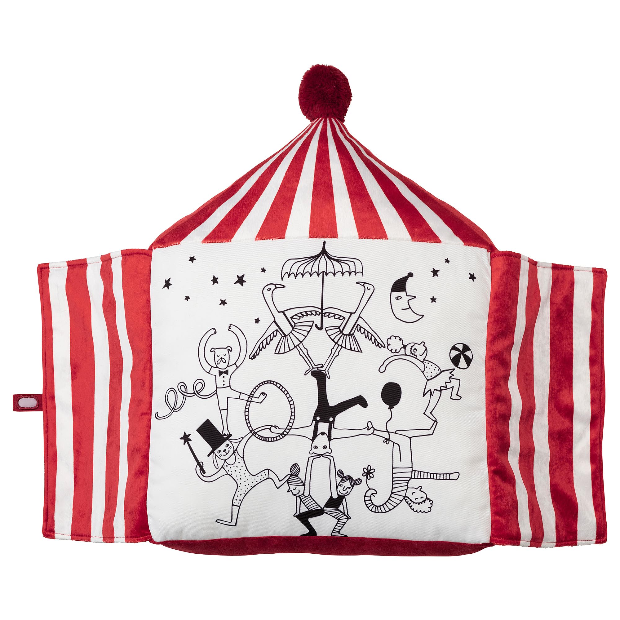 Coussin tente de cirque rouge et blanc BUSENKEL pour coin lecture