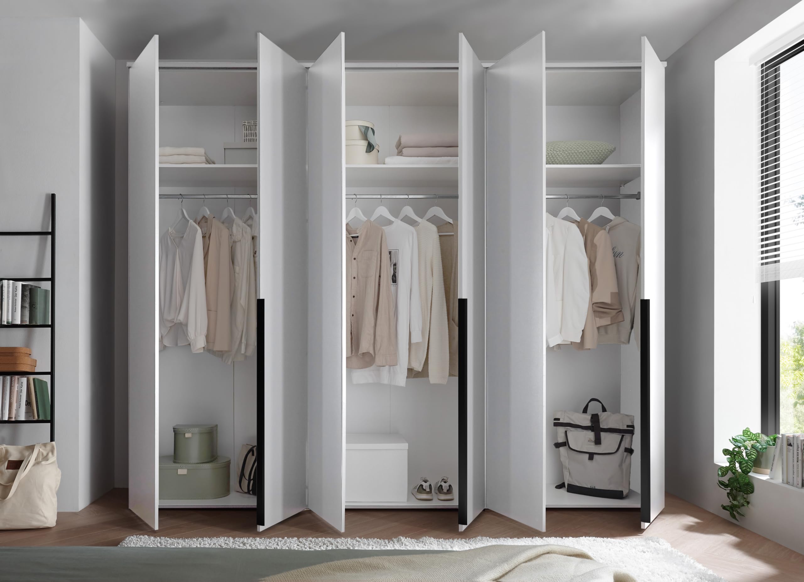 AVANTI TRENDSTORE Civiasco armadio a 6 ante battenti laminato bianco 270x225x52 cm