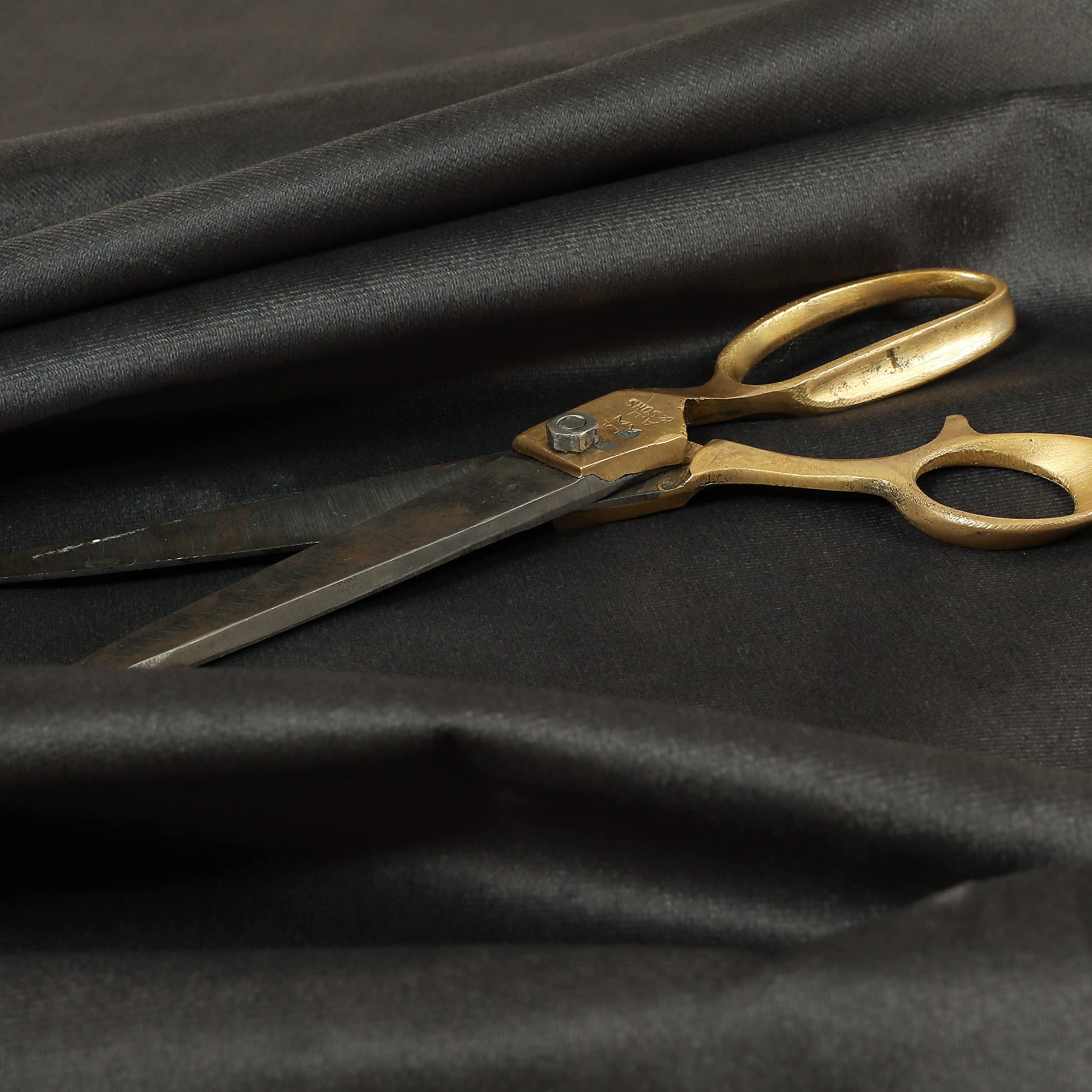 Redbrick Mill Fabrics Flame Retardant Soft Quality Low Velour Chenille Velvet Curtain Furnishing Upholstery Fabric by The Metre, 135cm Width (Black, Per Metre)
