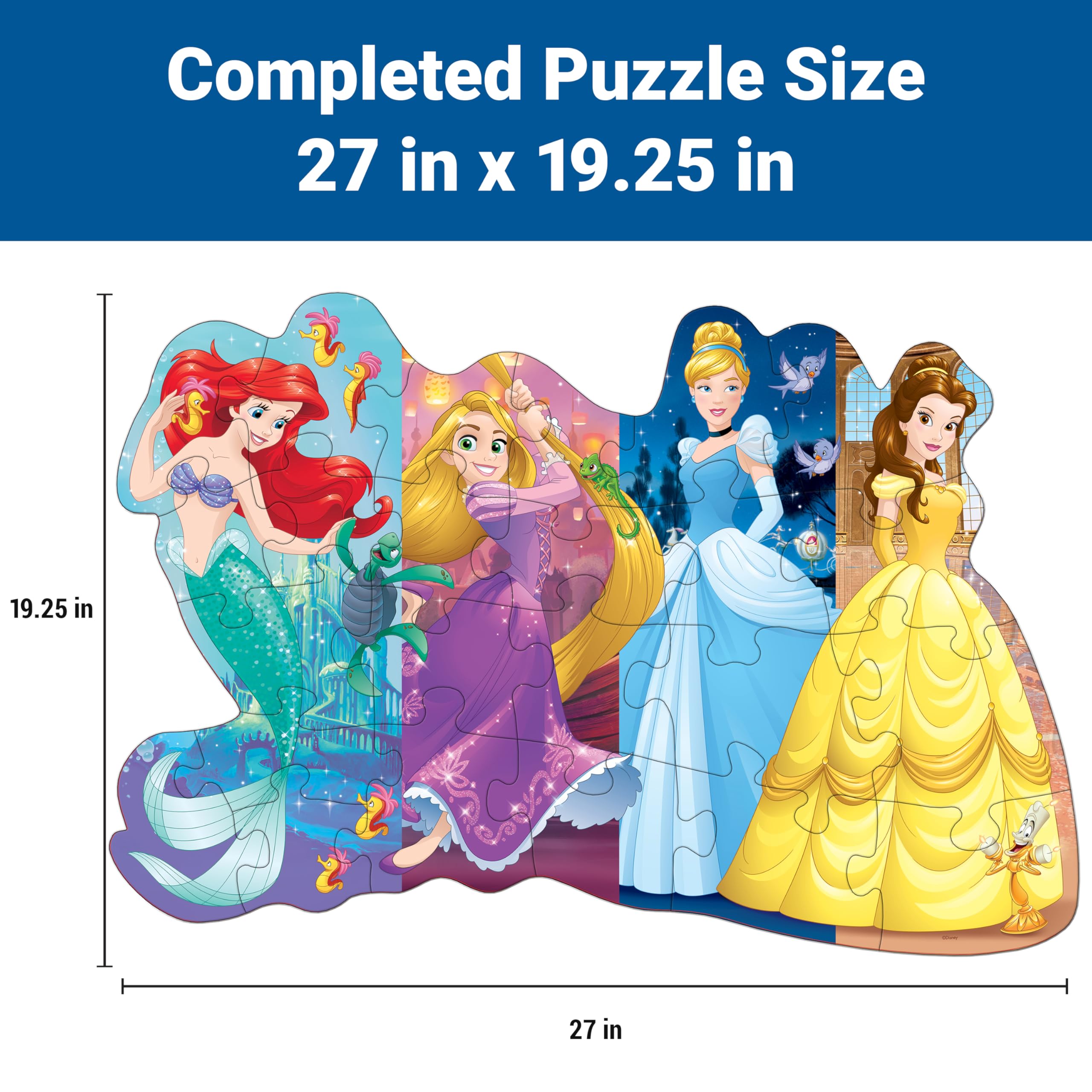 Ravensburger Disney Princess Pretty Princesses Shaped Floor Puzzle | 24-Piece Jigsaw | Unique Pieces | Kid-Friendly | Model Number: 05453 - Image 3