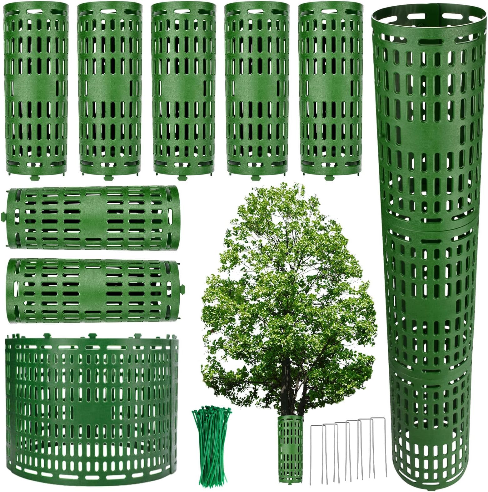 YGAOHF 7 Pack Tree Trunk Protector Guard, Expandable Tree Wraps to Protect Bark, Heavy Duty Tree Protectors from Deer, Tree Guards Trunk Protecter Trimmers, Mowers, Animals Saplings Fruit Trees