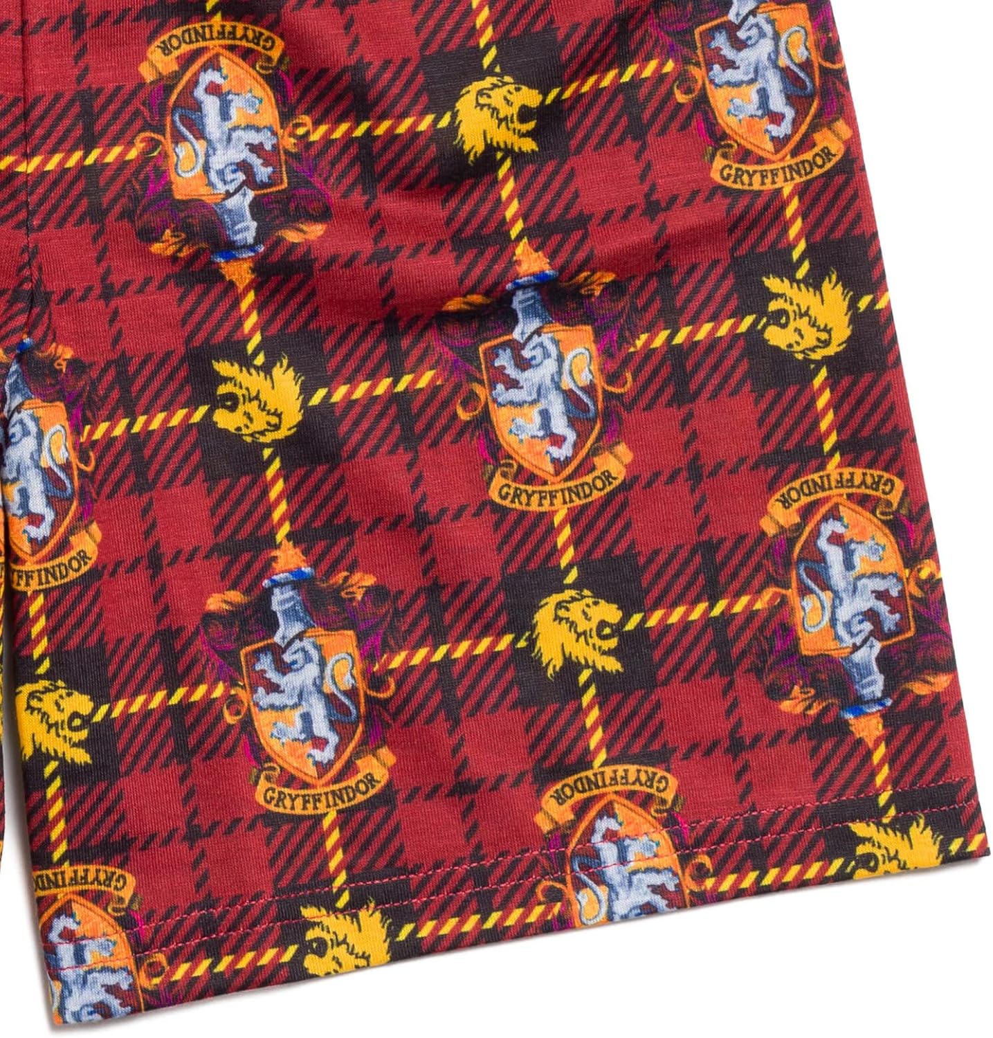 Harry Potter Gryffindor Hufflepuff Ravenclaw Slytherin Pajama Shirt and Shorts Sleep Set Little Kid to Big Kid - Image 4