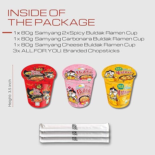 Miniatura 3 de Buldak Ramen Fideos de 3 sabores de fideos variados  2 unidades picantes, carbonara, queso  Total 3 unidades (1 paquete cada uno)  Fideos ramen