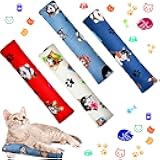 4 Pieces Cat Kicker Toys 10 Inch Catnip Cat Toys Interactive Kitten Kick Sticks for with Cute Patterns and Catnip for Bored Indoor Pet