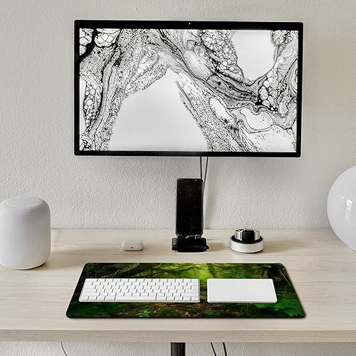 Miniatura 6 de Tapete de escritorio impermeable tropical verde bosque, árboles verdes de selva, paisaje de bosque, decoración de la naturaleza para mouse