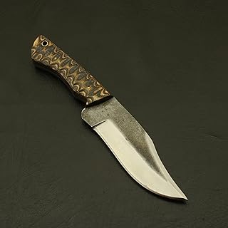 Custom Hand-Forged Carbon Steel Hunting Knife and Leather Sheath Z-325