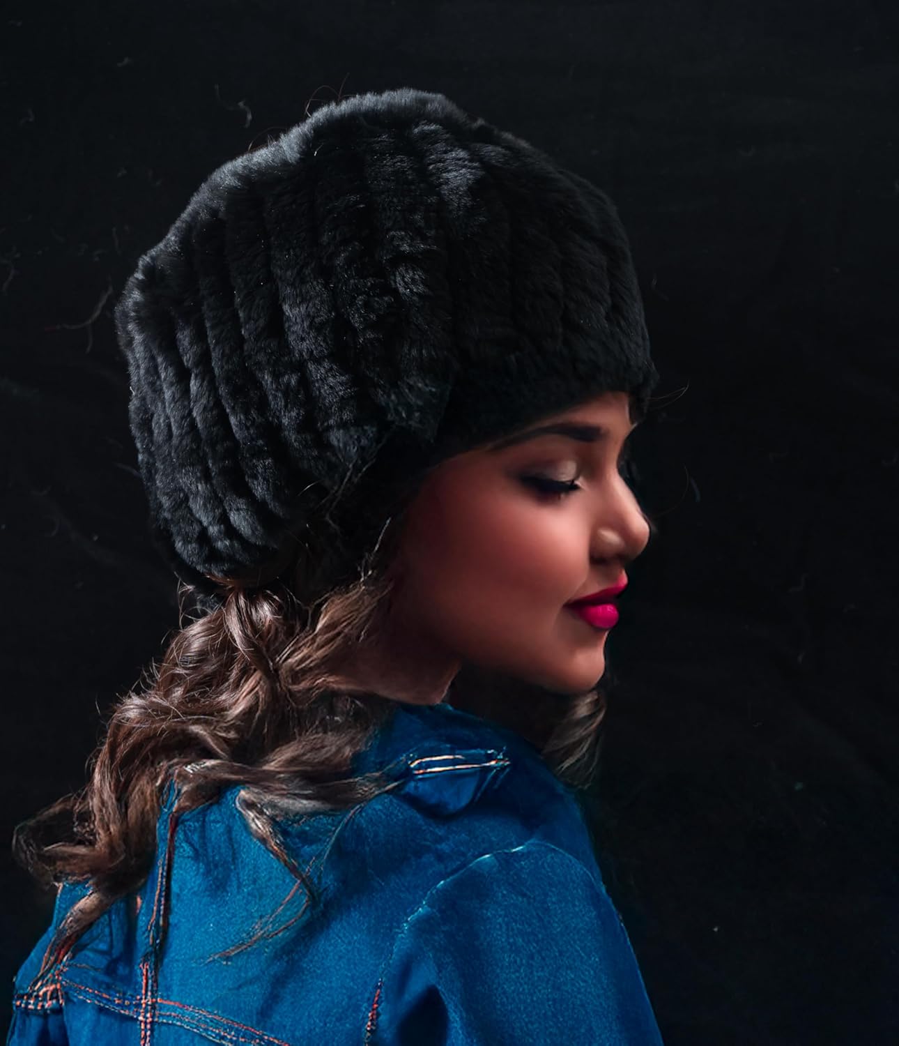 Genuine Fur Russian Ushanka Hat & Rabbit Fur Headband Bundle – Unisex Cossack Cap and Plush Convertible Neck Warmer Winter Set