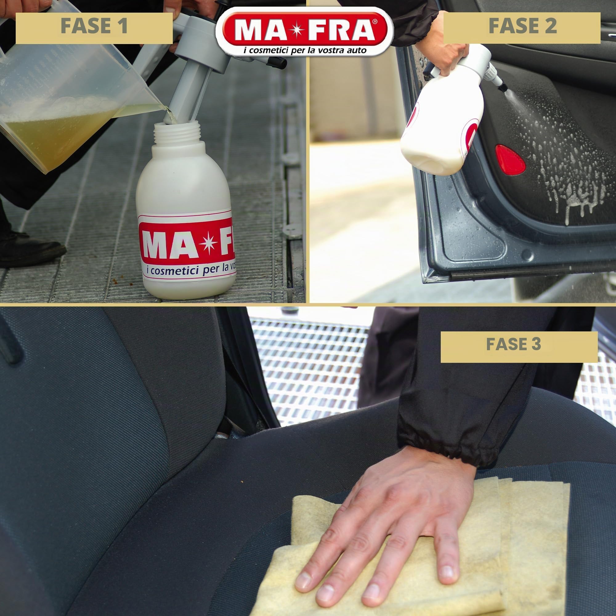 MAFRA, Pulimax 2.0, APC Detergente Universale per Interni Auto, Ideale per la Pulizia di Skai e Tessuti, Rimuove Sporco e Cattivi Odori, Formato da 4500 ml