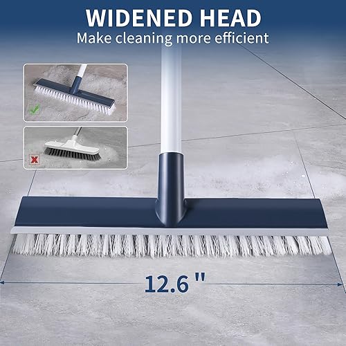 Miniatura 2 de BOOMJOY Cepillo de limpieza de suelo con escobilla de goma, cepillo de cubierta 3 en 1, cepillo de limpieza de mango largo de 55 pulgadas para