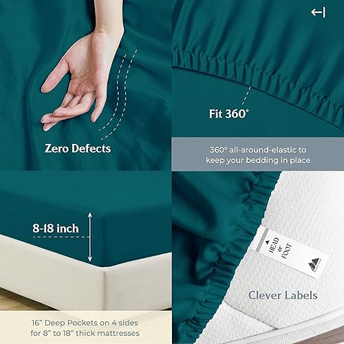 Miniatura 182 de Mayfair Linen Juego de sábanas de 100 % algodón a rayas, tamaño individual, sábanas de damasco de 500 hilos, tamaño individual, juego de 3 piezas