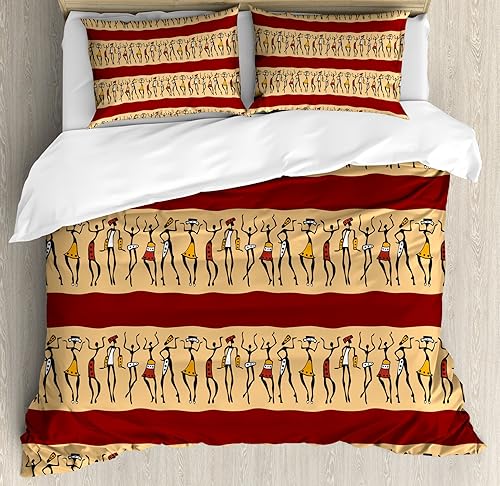 Miniatura 202 de Ambesonne Juego de funda de edredón color menta, líneas onduladas horizontales a rayas blancas abstractas de tonos suaves, exhibición de arte