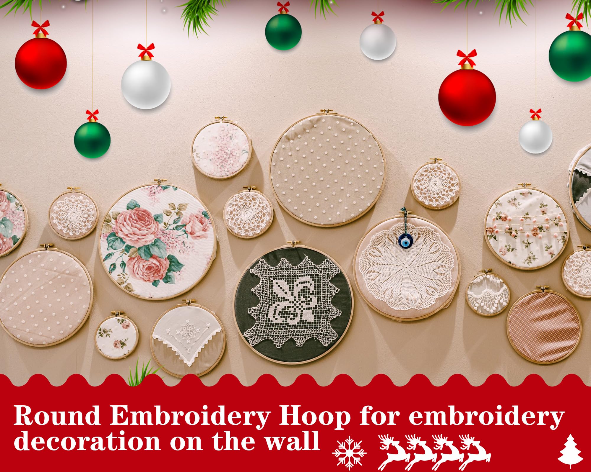 Guirlande De Noël Avec Cadre Rond Pour Cartes Design Vectoriel Mise En Page Avec Gm1073416370 287329023