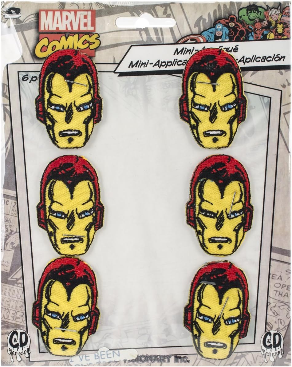 Application Marvel Comics Retro Iron Man 6 Pat Ch Set Novelty, 2"