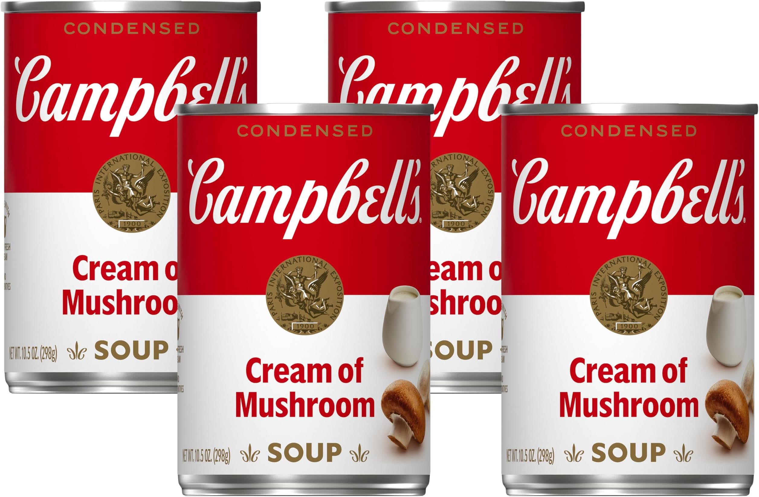 Campbell's Condensed Cream of Mushroom Soup, 10.5 oz Can (Pack of 4)