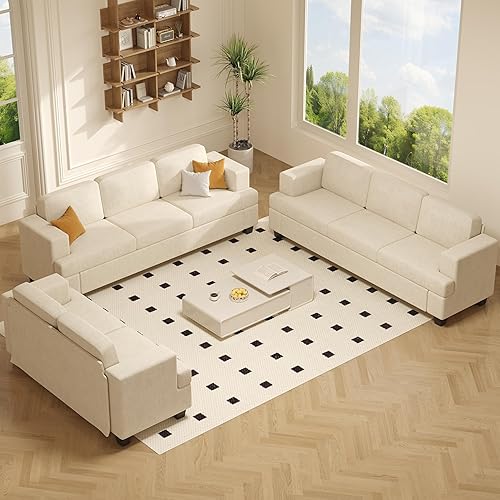 Miniatura 28 de Apicizon Sofá Loveseat Moderno con Sofá Cama de 89", Sofá de Pana de 2 Piezas para Sala de Estar, Sofás Modernos para Salón de Apartamentos, Gris