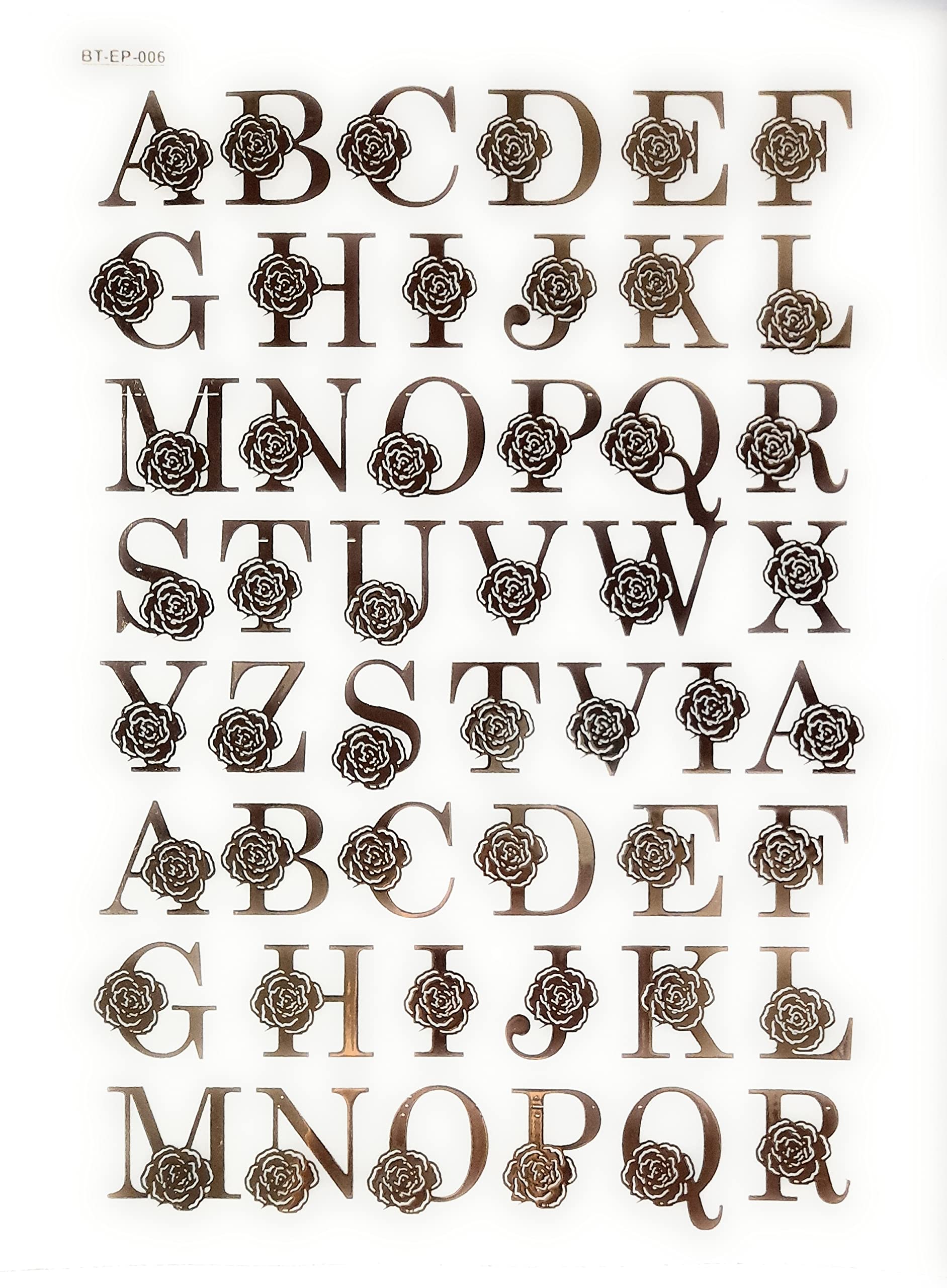 Ditya Crafts Resin Embossed Sticker Sheet for Sticker for Resin. Non Peeling Stick from One Side. (ABCD Designer Sheet)