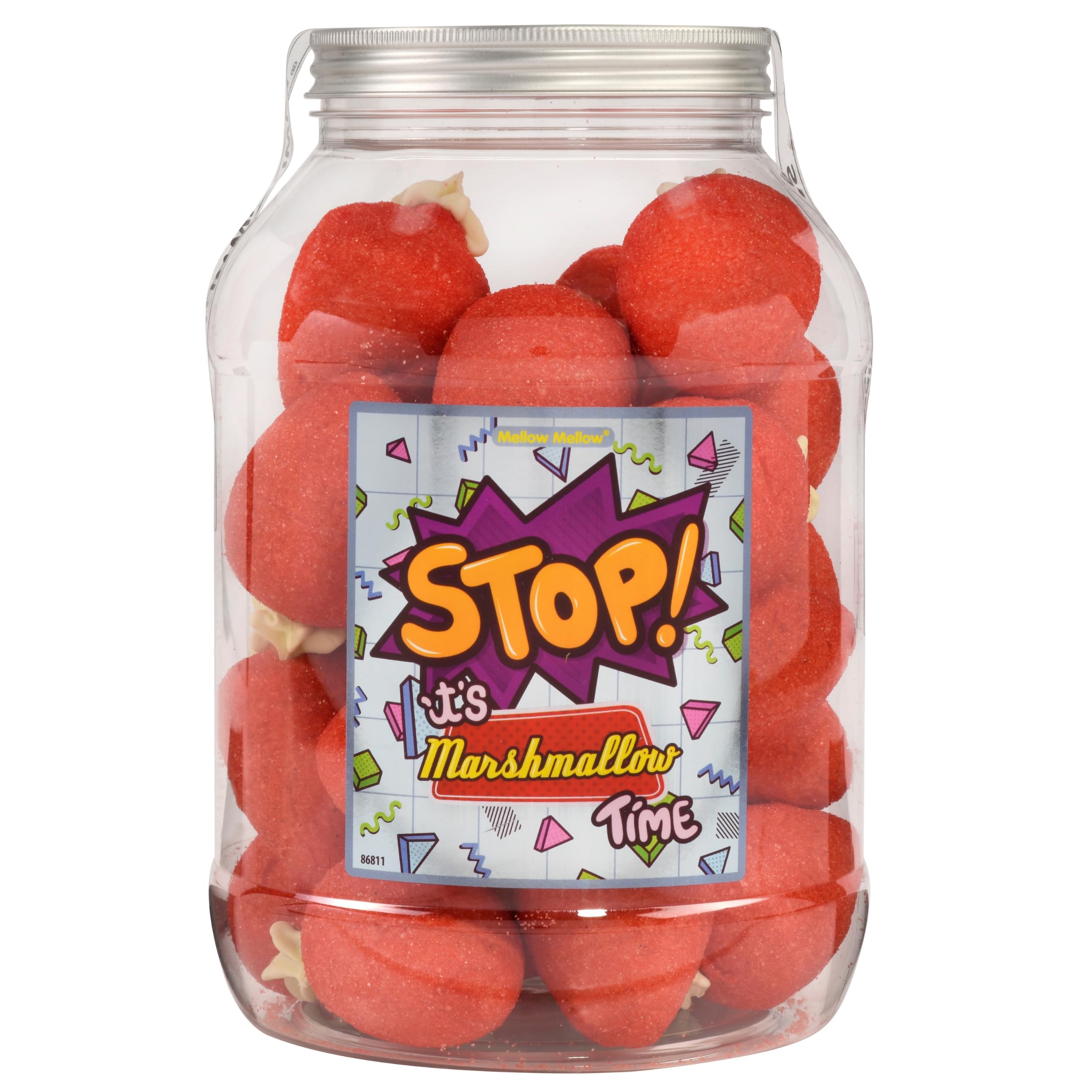Mellow Mellow Géant Fraises Fruits Caoutchouc Marsh Mallows Mousse Sucre 40 Pièces 720g