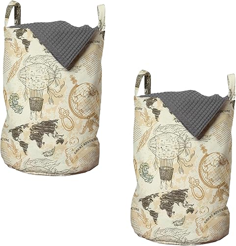 Miniatura 18 de Ambesonne Bolsa de lavandería de flores, hojas y flores, diseño vintage de hiedra con plantas, diseño de naturaleza, impresión artística retro,