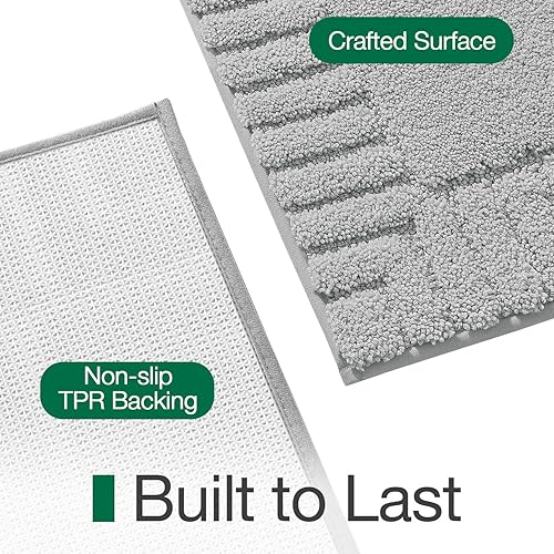 Miniatura 4 de LUMI Alfombras de baño antideslizantes con parte trasera de goma, alfombra de baño de microfibra de felpa extrasuave, absorbente, lavable a máquina,