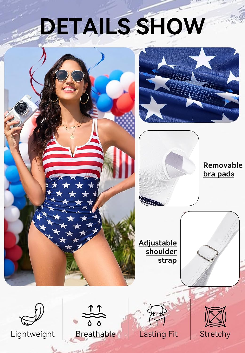 Zando Women's V Neck One Piece Swimsuits Tummy Control Slimming Bathing Suit Full Coverage Swimwear 2026