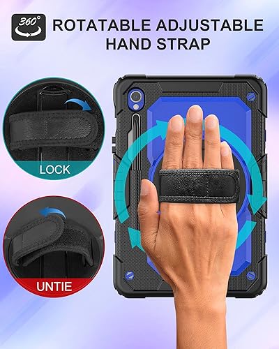 Miniatura 4 de Funda para tablet Samsung Galaxy Tab S9 FES9 de 10.911 pulgadas 2023 con protector de pantalla de vidrio templado, cubierta protectora de cuerpo