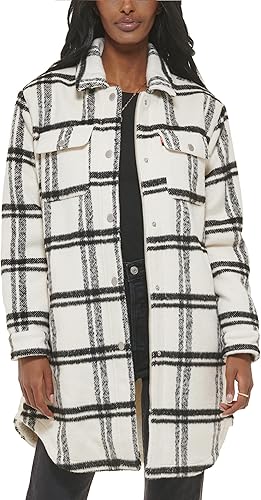 Levi's Chaqueta larga con forro de sherpa de mezcla de lana para mujer