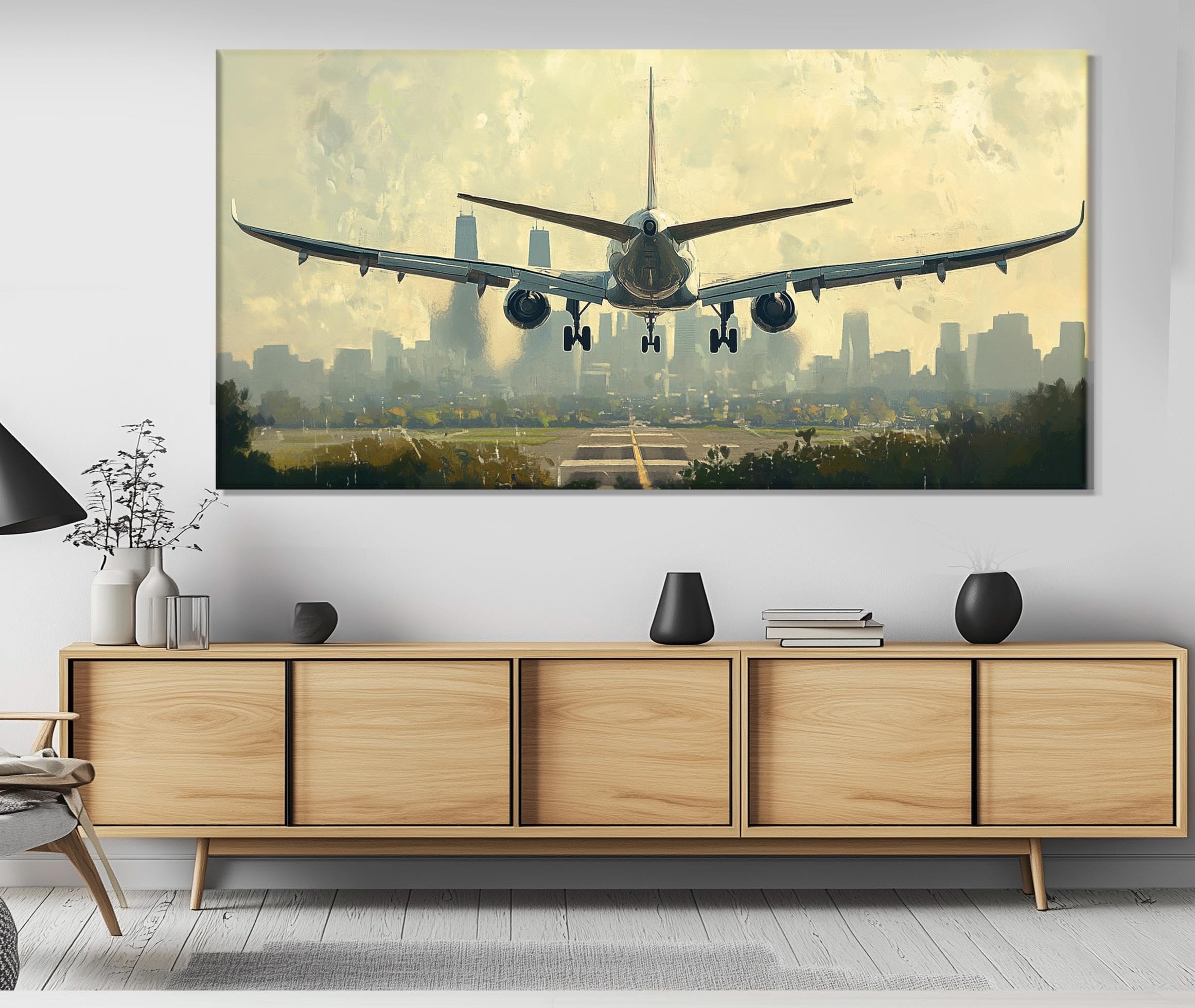 Tableau d'aviation abstrait pour salon décoration d'intérieur moderne en toile - 8