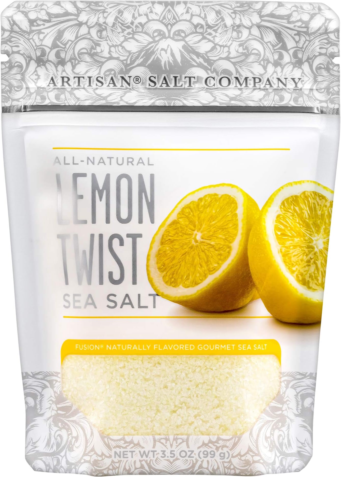 Artisan Salt Company Fusion Naturally Flavored Lemon Twist Sea Salt, Zip-Top Pouch, 3.5 Ounce