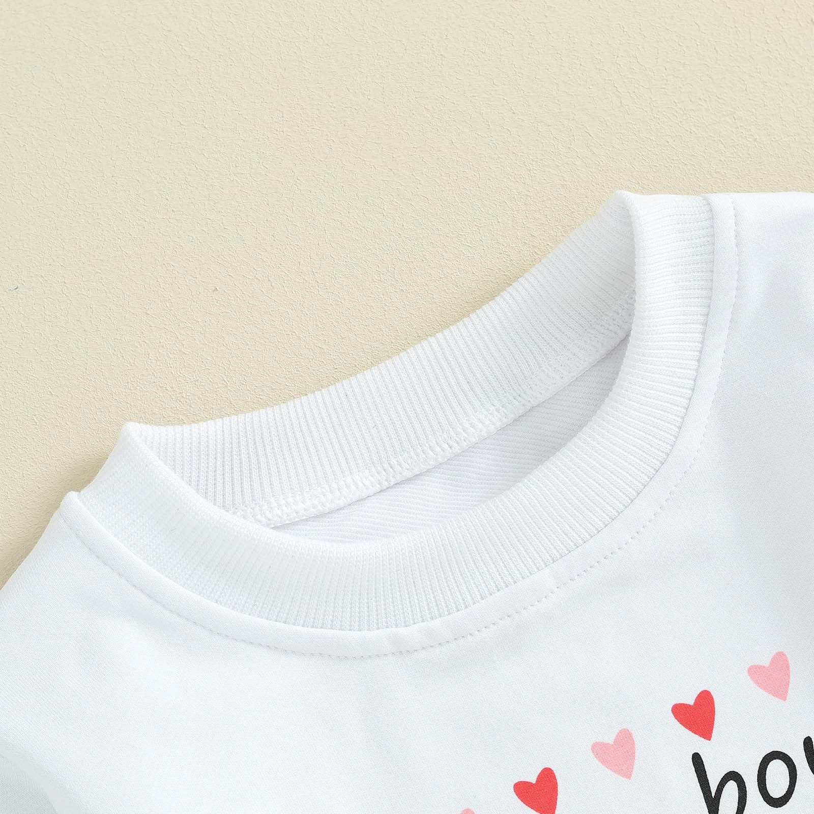 Bonangber Toddler Baby Girl Valentines Day Outfit Toddler Valentines Sweatshirt Letters Long Sleeve Crewneck Pullover Top(A-White Pink,3-4 Years)