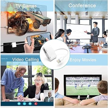 Lightning to HDMI Adapter, Digital AV Dongle, MFi Certified Video Converter
