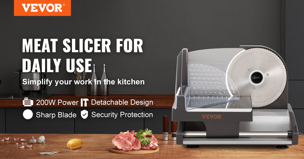 Electric Deli Food & ミートスライサー GJ801 Amazon.com: VEVOR Meat Slicer, 200W Electric Deli Food Meat Slicer