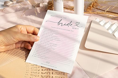 Miniatura 3 de Juegos de despedida de soltera Quién conoce mejor a la novia, actividades divertidas para bodas, despedidas de soltera y despedidas de soltera (rosa)