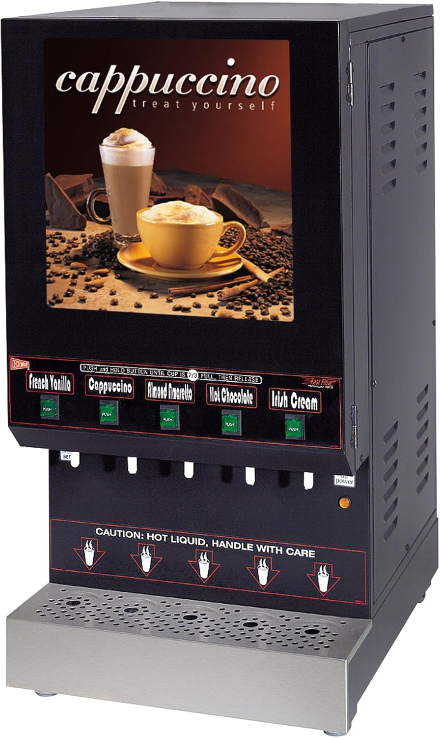 GrindmasterCecilware GB5M10LD 5Flavor Hot Powder Beverage Dispenser, 5Hopper