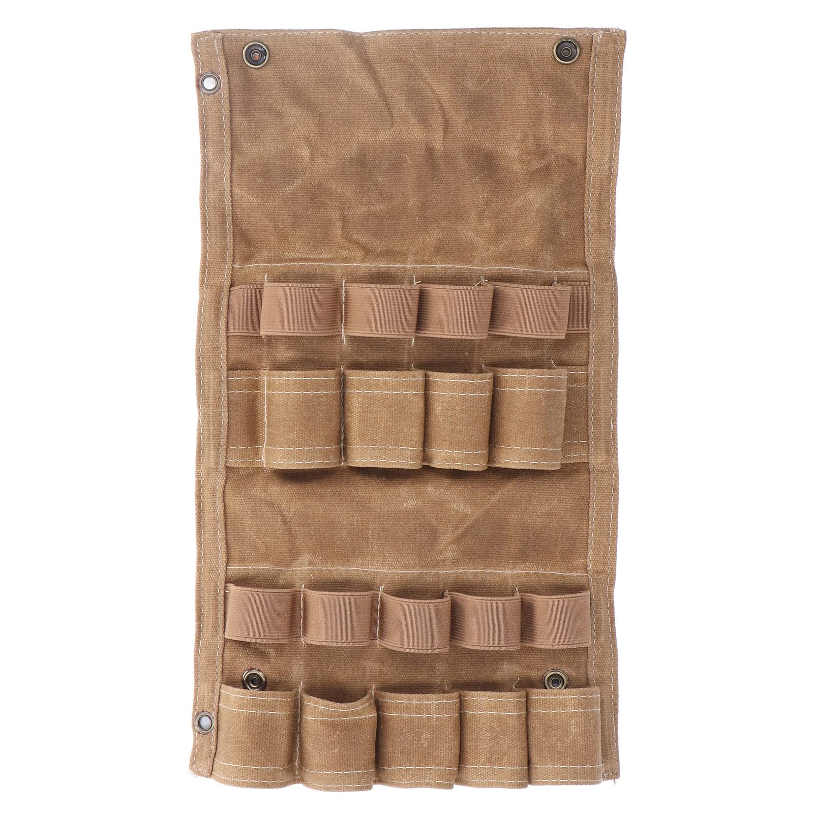 Cocoarm Borsa per Bottiglie di Spezie, Borsa per Bottiglie di Condimento per Esterni in Tela con 9 Slot, Supporto Portatile Pieghevole, Design con Foro per Corda, per Campeggio Barbecue Picnic (Cachi)