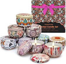 Yming Candles-Scented Candles Gifts for Women,9 Pack Soy Wax Candle Set for Female Friend-Long Burning Aromatherapy Tin Candles for Birthday,Mother,Eid,Anniversary