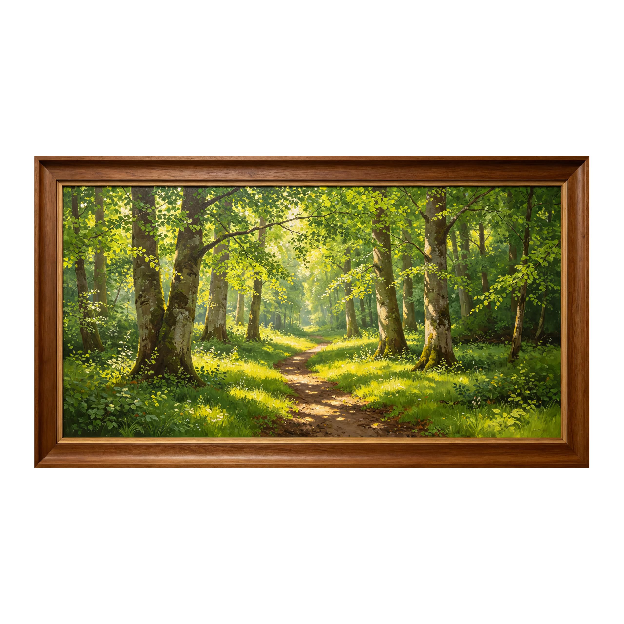 Yzpallescene Art260711146 3D Framed Wall Art Forest Path Sunlight Landscape Oil Painting Large Size Selfadhesive Removable Wall Decor Prints Artwork For Living Room Bedroom Office