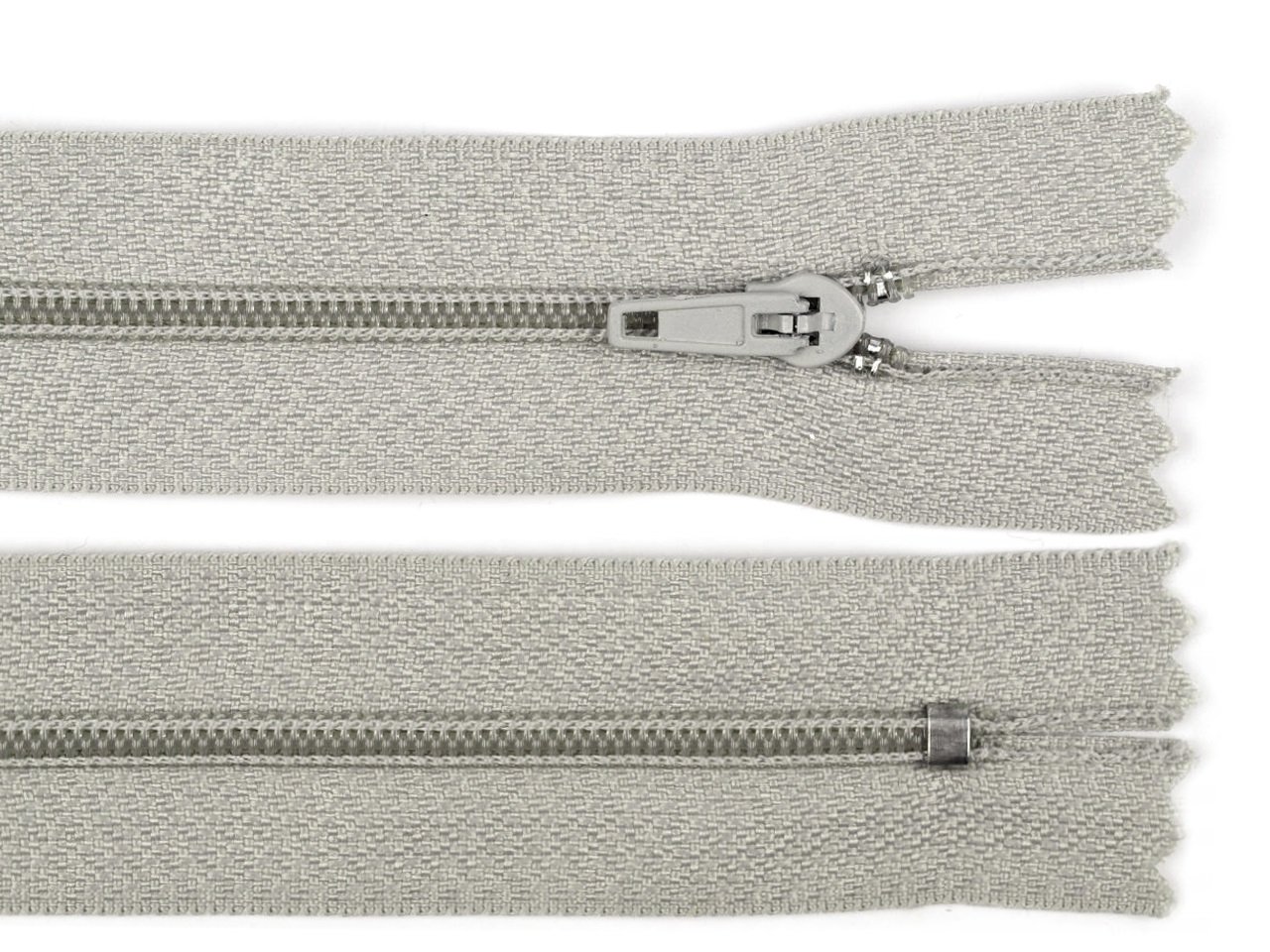 Cerniera lampo in plastica grossa 5 mm, divisibile (20 cm, grigio chiaro