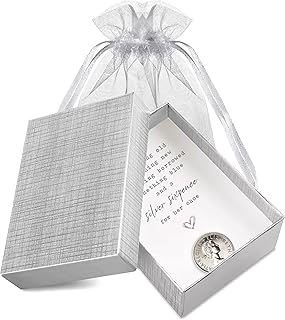 Authentic Silver Sixpence Wedding Gift – Vintage British Coin for Bride’s Shoe – Good Luck Keepsake in Gift Box with Something Old Something New Sentiment Card