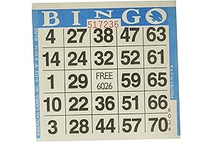1on Blue Bingo Paper Tickets 500 Sheets Bingo Card Included
