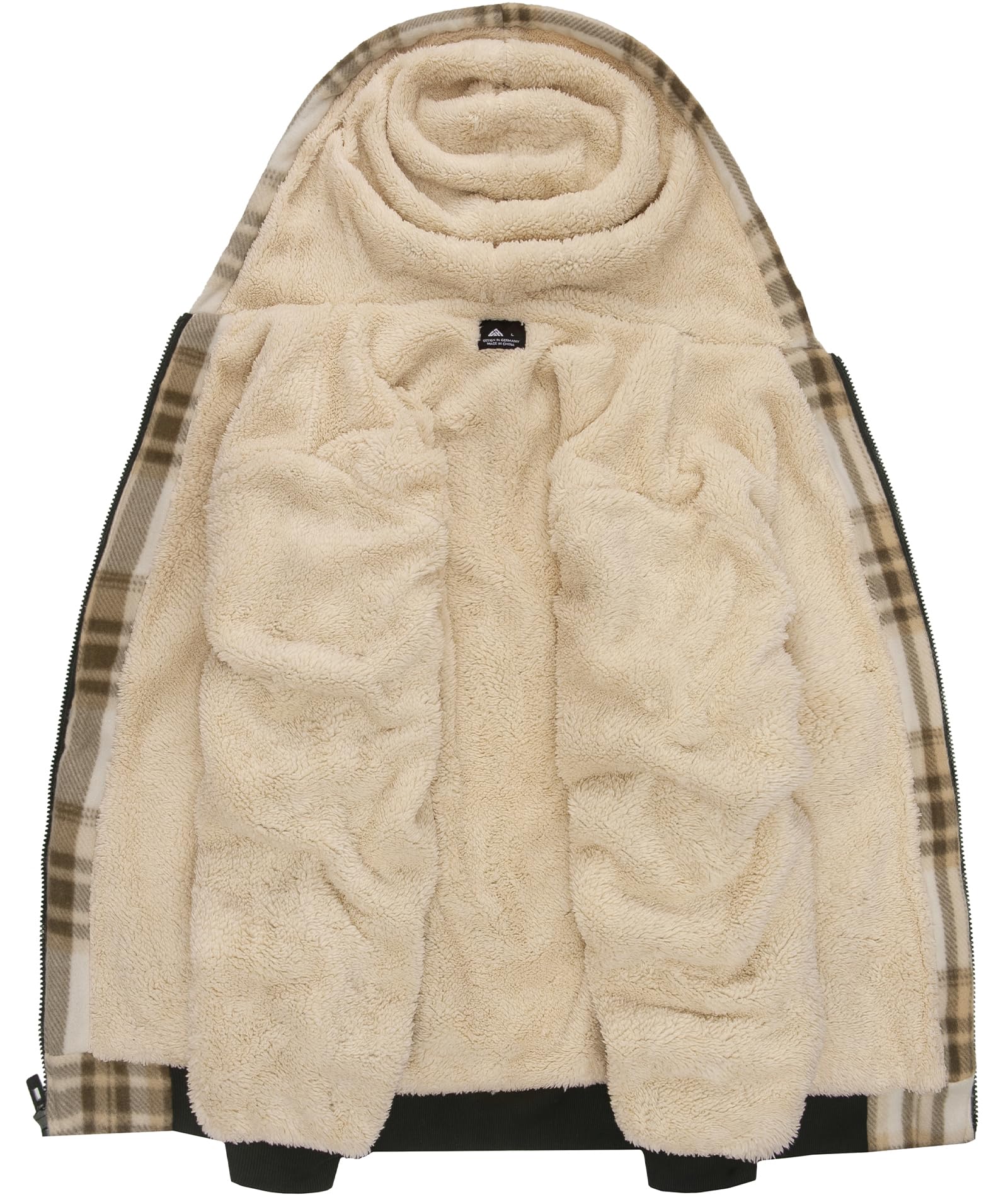 onedog Uomo Felpa con Cappuccio a Scacchi in Pile con Zip Intera Felpa con Cappuccio Uomo Maniche Lunghe in Pile con Cappuccio Giacca Autunno e Inverno Giacca Calda con Ispessimento