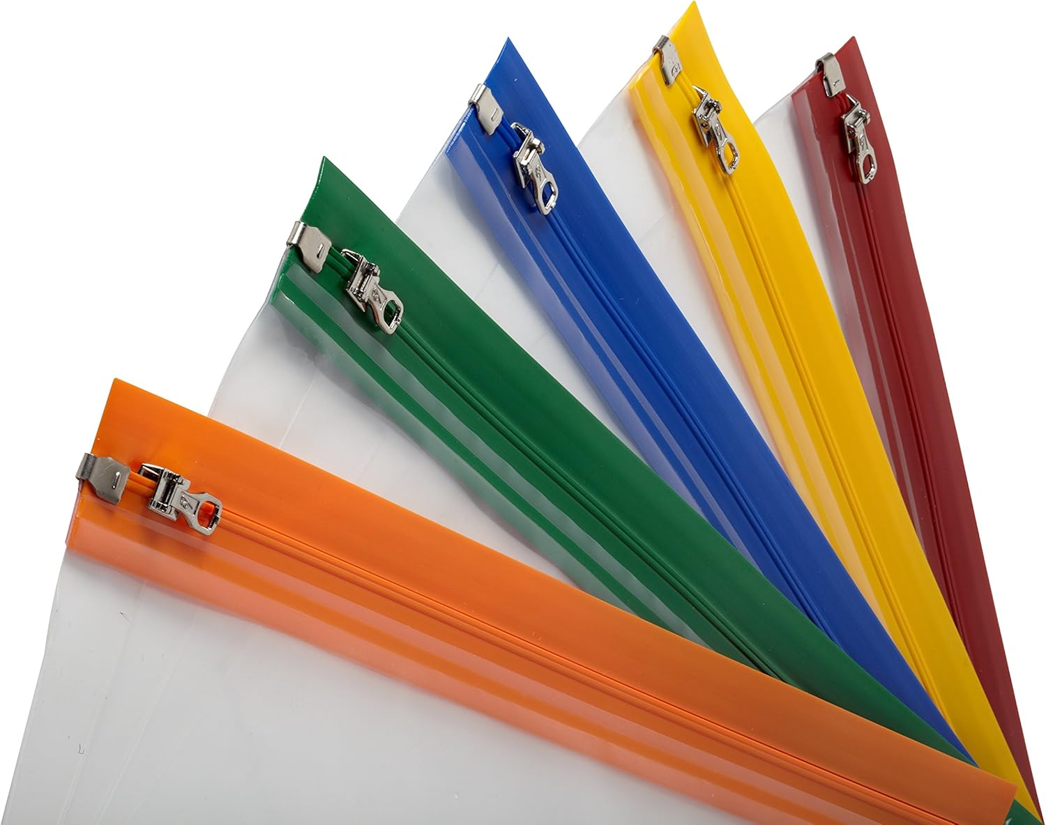 Snopake A4 Plus Zippa-Bag ‘S’ Classic with Write-On Label [Pack of 5] 370 x 260 mm – Transparent/Assorted Zip Strips [Ref: 12814]