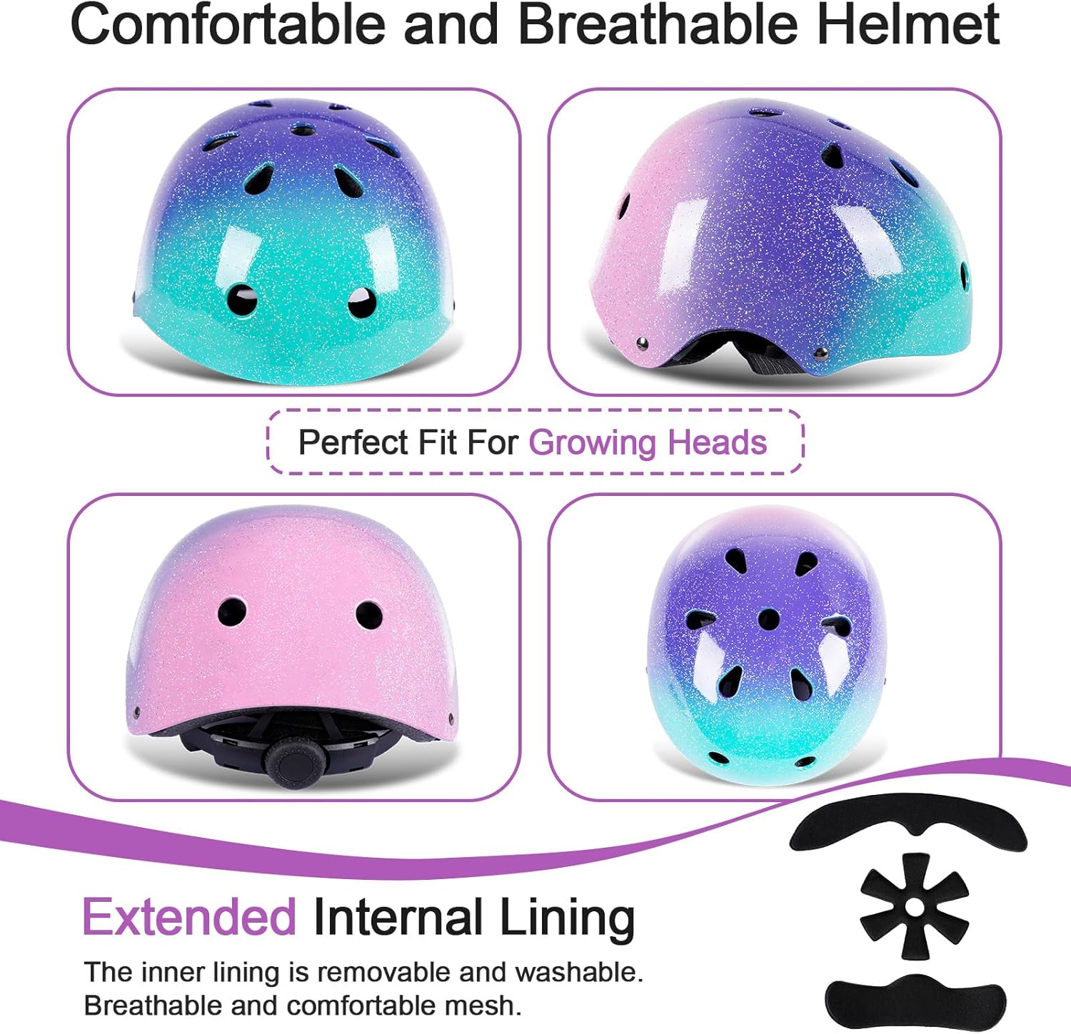 Kids Bike Helmet for 3-5-8-14 Years Kids Girls Boys Youth Bicycle Helmet for Scooter Balance Bike Roller Skating Skateboard Helmet